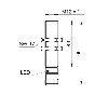 DPI M12 PNP NF P4mm noyé lg55mm Inox IP68/69K WD / M12 4P