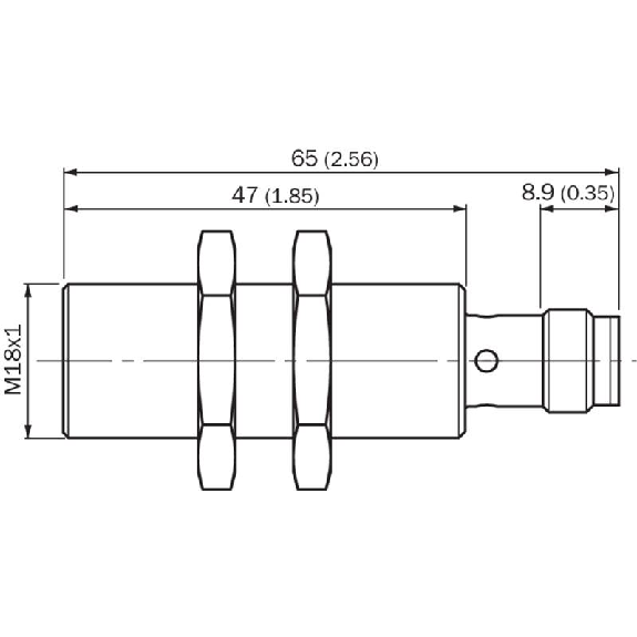 DPI M18 PNP NO+NF P8mm quasi-noyé IO-Link 65(47)mm Inox V4A / M12 4P-Lire la description