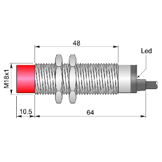 DPI M18 PNP NO P8mm non noyé 74(48)mm Laiton 10-30Vdc / Câble 2m-Lire la description