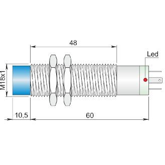 DPI M18 2 fils AC NF P8mm noyé 70.5(48)mm Laiton 20-250V / Connect K-Lire la description