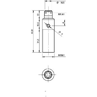 DPI M18 NPN NO+NF P5mm noyé Inox M12 4P-Lire la description