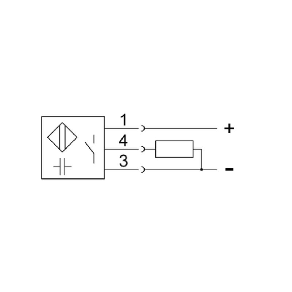 DPC M18 PNP NO P8mm noyé Pot. 88.5(52)mm PBT 10-30Vdc / M12 4P-Lire la description