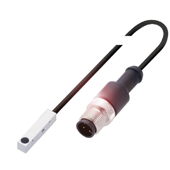 DPI Rect. PNP NO P0,8mm noyé 5x5x25 Alu 10-30Vdc / M12 4P+C0.3m-Lire la description
