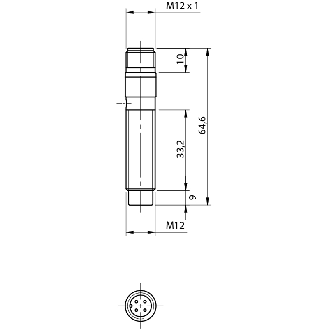 DPI HT M12 PNP NO+NF P4mm non noyé Inox 10-30Vdc M12 4P-Lire la description