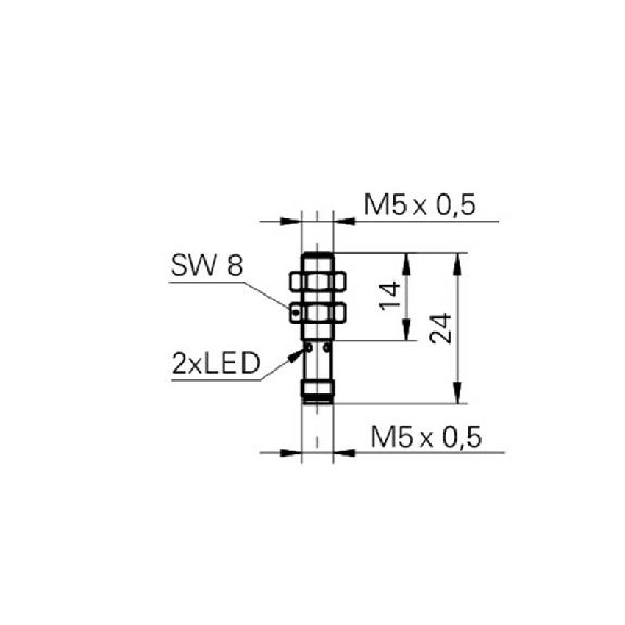 DPI M05 NPN NO P1mm noyé lg25mm Acier 10-30Vdc / M08 3P-Lire la description