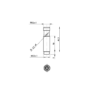 DPI M12 PNP NF P4mm non noyé (47,3)30mm Laiton / M12 4P-Lire la description