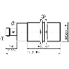 DPI M30 2 fils DC NO P10mm noyé lg76(50)mm Laiton 10-30Vdc / M12 4P