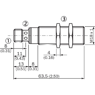 DPI M18 PNP NO P10mm noyé lg63,5(42)mm Tout-Inox V4A / M12 4P-Lire la description