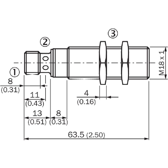 DPI M18 PNP NO P10mm noyé lg63,5(42)mm Tout-Inox V4A / M12 4P-Lire la description