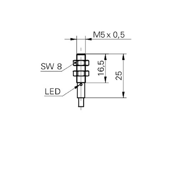 DPI M05 PNP NF P1,6mm noyé lg25mm 10-30Vdc / Câble 2m PUR-Lire la description