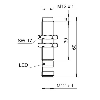 DPI M12 PNP NF P6mm non noyé lg60mm Inox IP68/69K WD / M12 4P