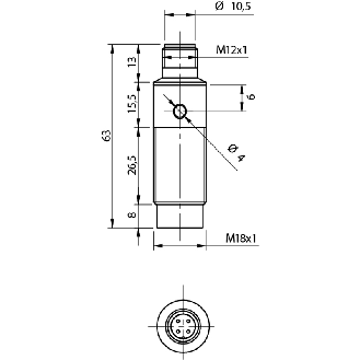 DPI M18 PNP NO+NF P8mm non noyé Inox M12 4P-Lire la description