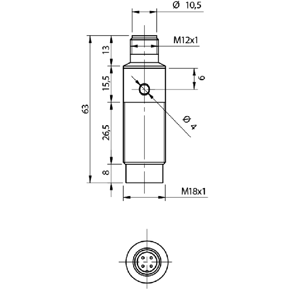 DPI M18 PNP NO+NF P8mm non noyé Inox M12 4P-Lire la description
