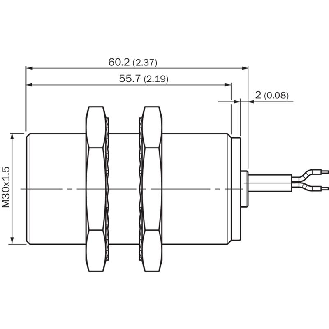 DPI M30 PNP NF P15mm noyé lg60(55)mm Inox V2A / Câble 2m PUR-Lire la description