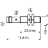 DPI M08 PNP NO P3mm quasi-noyé lg41(25)mm Laiton 10-30Vdc / M08 3P
