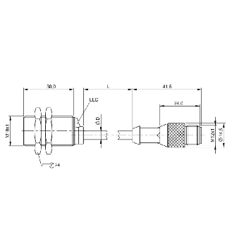 DPI M18 PNP NO P5mm noyé lg36mm Laiton 10-30Vdc / M12 4P+C0.2m-Lire la description