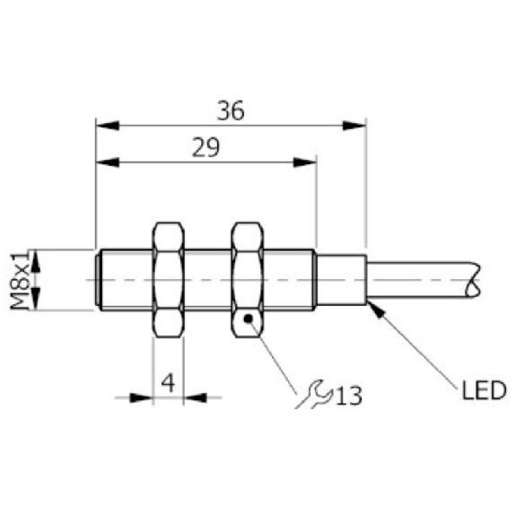 DPI M08 PNP NO P1,5mm noyé 35(28)mm Inox 6-30Vdc / M08 3P-Lire la description