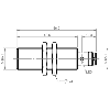 DPI M18 NPN NO P8mm noyé lg65(50)mm Laiton 10-30Vdc / M12 4P