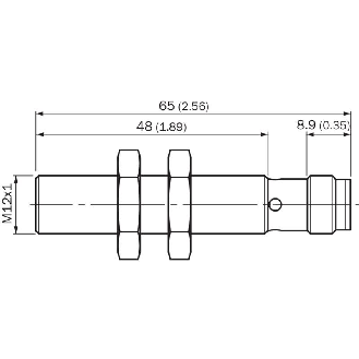 DPI M12 PNP NF P4mm noyé lg65(48)mm Inox V4A / M12 4P-Lire la description