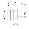 DPI M30 2 fils DC NO P15mm noyé lg50(35)mm Laiton / M12 4P