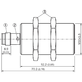 DPI M30 PNP NO P15mm noyé 70(52,15)mm Inox V4A +100°C / M12 4P-Lire la description
