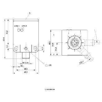 DPI Rect. PNP P20mm noyé 40x40x62mm Fact1 10-30Vdc / M12 4P-Lire la description