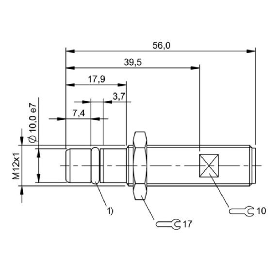 DPI HP M12 PNP NO P1,5mm noyé 56mm Inox 350bar / M12 4P-Lire la description