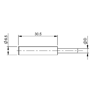 DPI D6,5 ANA 0-10V P0,5-2mm noyé lg30,5mm Inox / Câble 3m PUR-Lire la description