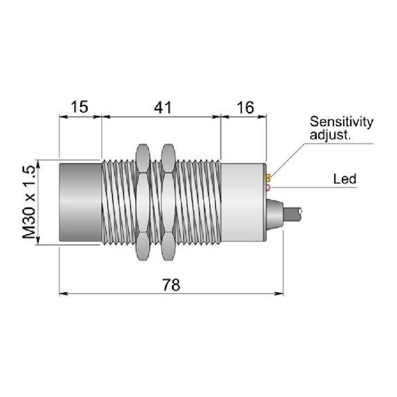DPC M30 NPN NO+NF P25mm non noyé lg78(41)mm / Câble 3m PVC-Lire la description