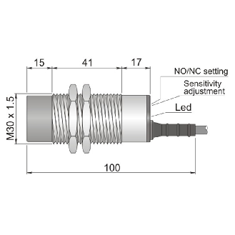 DPC M30 2 fils AC/DC NO/NF P25mm non noyé 20-250Vac / Câble 3m PVC-Lire la description