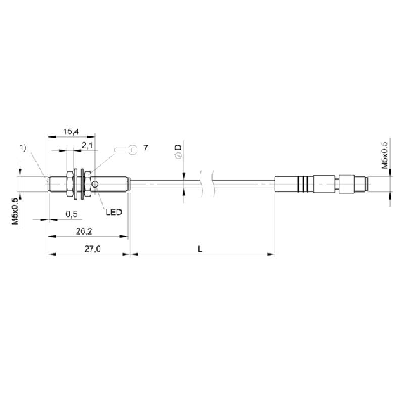 DPI M05 PNP NO P1,5mm noyé lg27mm Inox 10-30Vdc / M05 4P+C0.3m DPI M05 PNP NO P1,5mm noyé lg27mm Inox 10-30Vdc / M05 4P+C0.3m-Lire la description