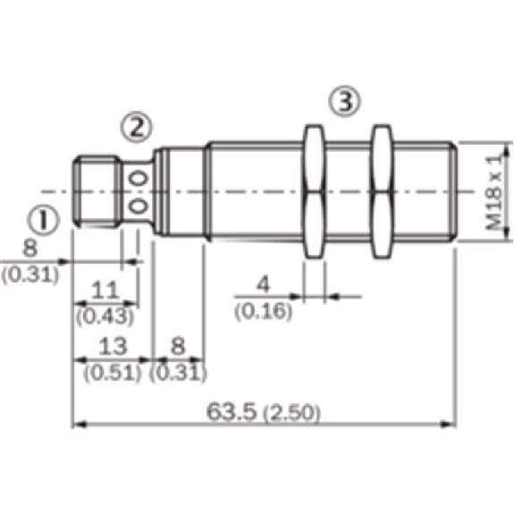 DPI M18 NPN NO P10mm noyé lg63,5(42)mm Tout-Inox V4A / M12 4P-Lire la description