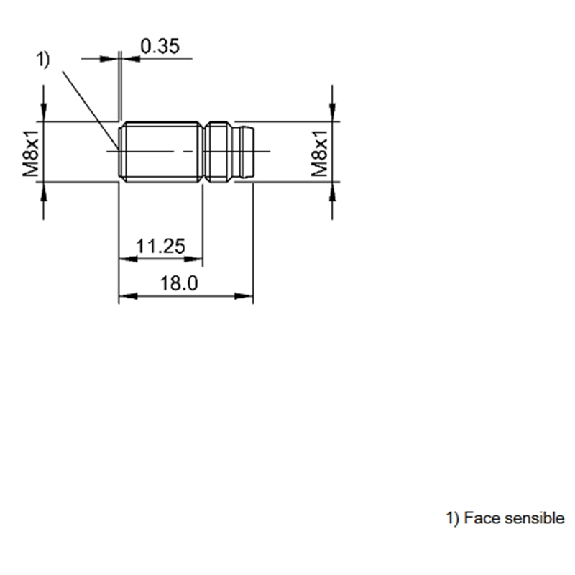 DPI M08 PNP NO P2mm noyé lg18(11,25)mm Inox 10-30Vdc / M08 3P-Lire la description