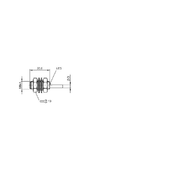DPI M08 PNP NO P1,5mm noyé lg20mm Inox 10-30Vdc / Câble 3m PVC-Lire la description