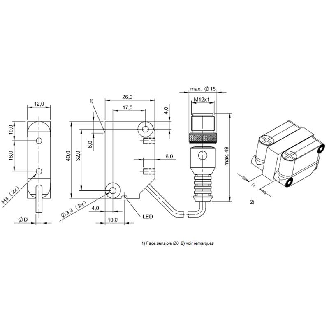 DPI Rect. PNP NO P4mm noyé 26x40x12 10-30Vdc / M12 4P+C0.3m-Lire la description