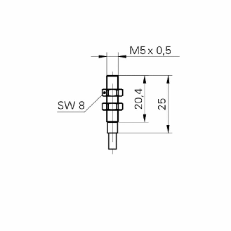 DPI M05 2 fils NAMUR P0,8mm noyé lg25mm 5-30Vdc / Câble 2m-Lire la description