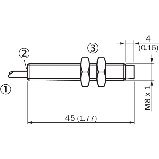 DPI M08 PNP NO P6mm non noyé lg45(41)mm / Câble 2m-Lire la description