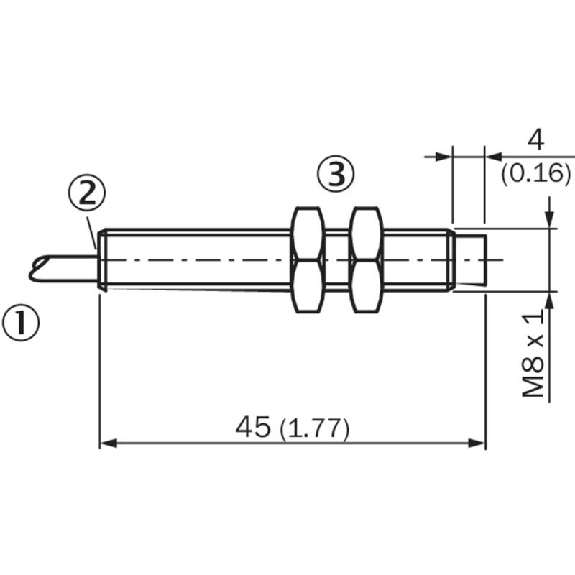 DPI M08 PNP NO P6mm non noyé lg45(41)mm / Câble 2m-Lire la description