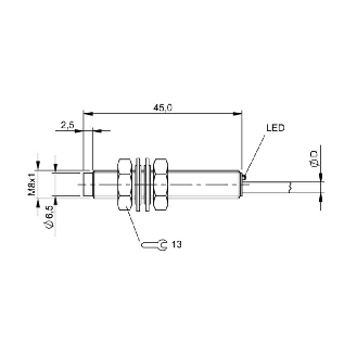 DPI M08 PNP NO P2,5mm non noyé Inox 10-30Vdc / Câble 5m PVC-Lire la description