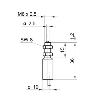 Commutateur de précision M6x36mm 2 fils AC/DC NF FP=100g Câble 2m-Lire la description
