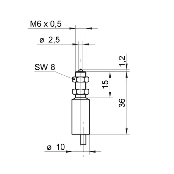 Commutateur de précision M6x36mm 2 fils AC/DC NF FP=100g Câble 2m-Lire la description
