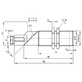 DPI M30 PNP NO/NF P15mm non noyé 118(54)mm Laiton 10-60Vdc / PG9-Lire la description