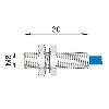 DPI M08 2 fils DC NAMUR P1mm 31mm Laiton 5-30Vdc / Câble 3m PVC