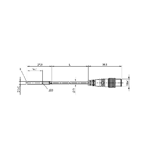 DPI D03 PNP NO P1mm noyé lg27mm Inox 10-30Vdc / M08 3P+C0.3m-Lire la description