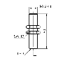 DPI M12 NPN NF P4mm noyé lg50mm Laiton 10-30Vdc / Câble 2m PVC