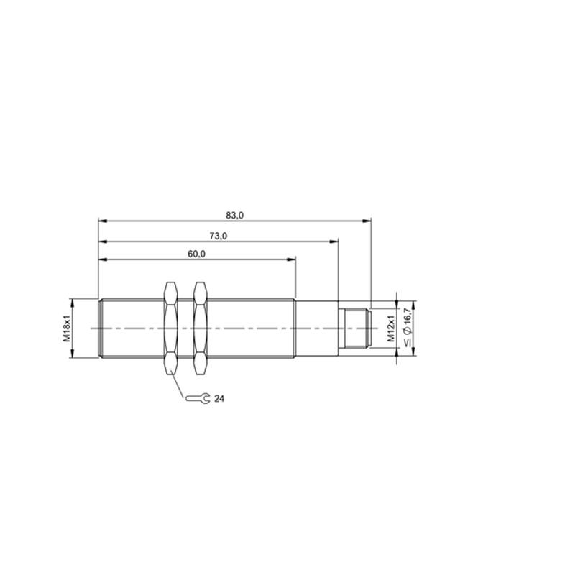 DPI HT M18 PNP NO+NF P5mm noyé 83(60)mm Laiton 120°C / M12 4P-Lire la description