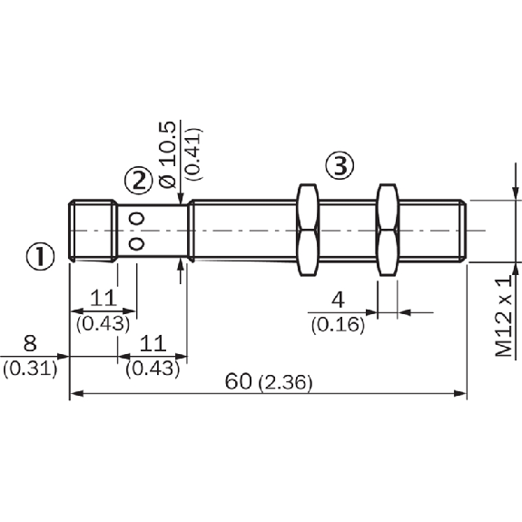 DPI M12 PNP NO P6mm noyé IO-Link 60(41)mm Tout-inox V4A / M12 4P-Lire la description