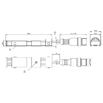 DPI Rect. PNP NO P16mm 17x12x106mm / M12 4P+C0.1m-Lire la description