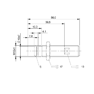 DPI HP M12 PNP NO P2,5mm noyé lg56(41)mm Inox 500bar +90°C / M12 4P-Lire la description