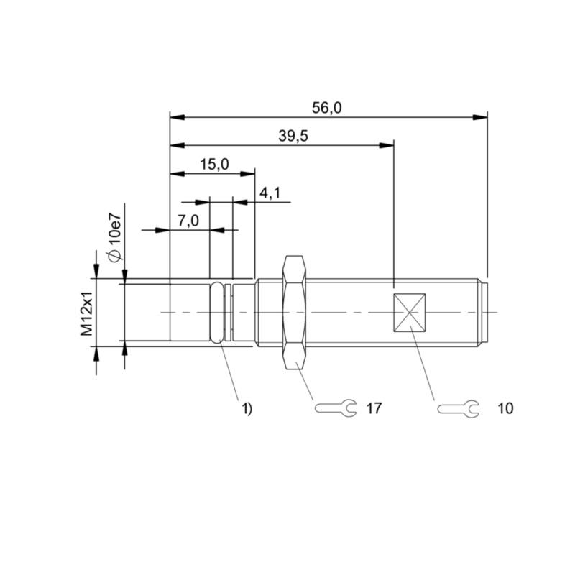 DPI HP M12 PNP NO P2,5mm noyé lg56(41)mm Inox 500bar +90°C / M12 4P-Lire la description
